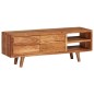 vidaXL Mueble de TV madera maciza acacia puertas talladas 117x30x40 cm vidaXL Mueble de TV madera maciza acacia puertas talladas 117x30x40 cm