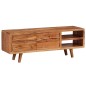 vidaXL Mueble de TV madera maciza acacia puertas talladas 117x30x40 cm vidaXL Mueble de TV madera maciza acacia puertas talladas 117x30x40 cm