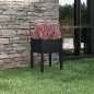 vidaXL Jardinera de madera maciza de pino negro 50x50x70 cm