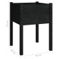 vidaXL Jardinera de madera maciza de pino negro 50x50x70 cm