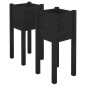vidaXL Jardineras 2 unidades madera maciza de pino negro 31x31x70 cm vidaXL Jardineras 2 unidades madera maciza de pino negro 31x31x70 cm