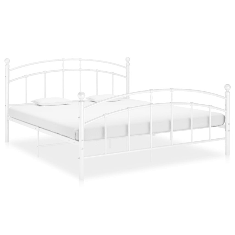 vidaXL Estructura de cama de metal blanco 140x200 cm vidaXL Estructura de cama de metal blanco 140x200 cm