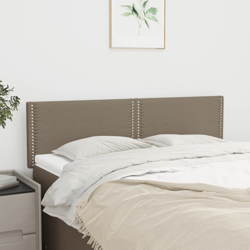 vidaXL Cabeceros 2 unidades tela gris taupe 72x5x78/88 cm vidaXL Cabeceros 2 unidades tela gris taupe 72x5x78/88 cm