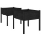 vidaXL Jardineras 2 uds madera maciza de pino negro 70x70x70 cm vidaXL Jardineras 2 uds madera maciza de pino negro 70x70x70 cm