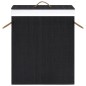 vidaXL Cesto de la ropa sucia de bambú 2 secciones negro 100 l vidaXL Cesto de la ropa sucia de bambú 2 secciones negro 100 l