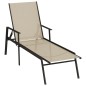 vidaXL Tumbona de acero y tela textilene crema vidaXL Tumbona de acero y tela textilene crema