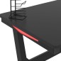 vidaXL Escritorio gaming con luz LED forma Y negro 110x60x75 cm