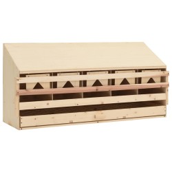vidaXL Ponedero para gallinas 5 compartimentos madera pino 117x33x54cm