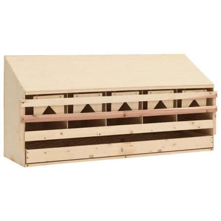vidaXL Ponedero para gallinas 5 compartimentos madera pino 117x33x54cm