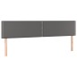 vidaXL Cabeceros 2 unidades de cuero sintético gris 100x5x78/88 cm