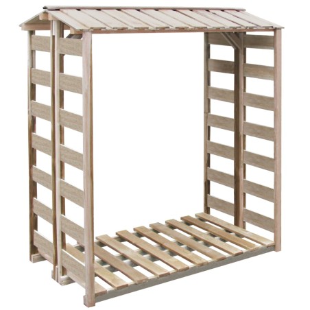 vidaXL Caseta para leña madera de pino impregnada 150x90x176 cm