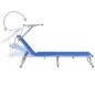 vidaXL Tumbona plegable con toldo aluminio y textilene azul vidaXL Tumbona plegable con toldo aluminio y textilene azul