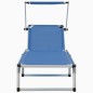 vidaXL Tumbona plegable con toldo aluminio y textilene azul vidaXL Tumbona plegable con toldo aluminio y textilene azul