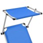 vidaXL Tumbona plegable con toldo aluminio y textilene azul vidaXL Tumbona plegable con toldo aluminio y textilene azul