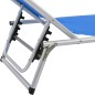 vidaXL Tumbona plegable con toldo aluminio y textilene azul vidaXL Tumbona plegable con toldo aluminio y textilene azul