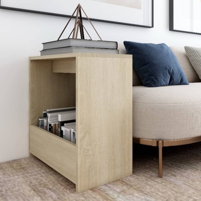 vidaXL Mesa auxiliar de madera contrachapada roble Sonoma 50x26x50 cm vidaXL Mesa auxiliar de madera contrachapada roble Sonoma 50x26x50 cm