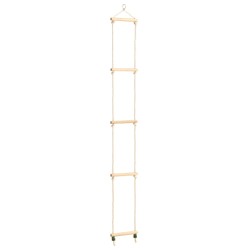 vidaXL Escalera de cuerda para niños madera maciza y PE 30x168 cm