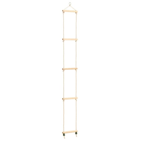 vidaXL Escalera de cuerda para niños madera maciza y PE 30x168 cm