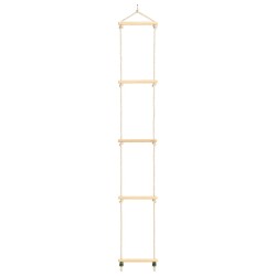 vidaXL Escalera de cuerda para niños madera maciza y PE 30x168 cm