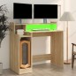 vidaXL Escritorio con LED madera contrachapada roble sonoma 97x45x90cm