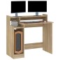 vidaXL Escritorio con LED madera contrachapada roble sonoma 97x45x90cm