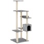 vidaXL Rascador para gatos con postes de sisal gris claro 142 cm vidaXL Rascador para gatos con postes de sisal gris claro 142 cm