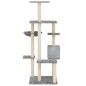 vidaXL Rascador para gatos con postes de sisal gris claro 142 cm vidaXL Rascador para gatos con postes de sisal gris claro 142 cm