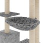 vidaXL Rascador para gatos con postes de sisal gris claro 142 cm vidaXL Rascador para gatos con postes de sisal gris claro 142 cm