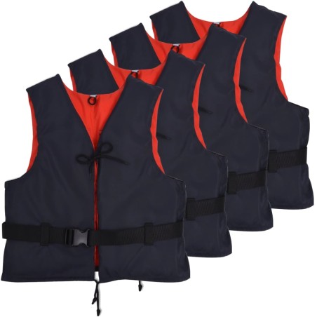 vidaXL Chalecos de ayuda flotación 4 uds 50N 90+kg  azul marino