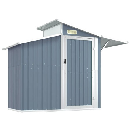 vidaXL Cobertizo de jardín acero galvanizado gris 270x130x208,5 cm