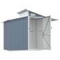 vidaXL Cobertizo de jardín acero galvanizado gris 270x130x208,5 cm