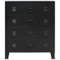 vidaXL Cajonera metálica de estilo industrial 78x40x93 cm negro vidaXL Cajonera metálica de estilo industrial 78x40x93 cm negro