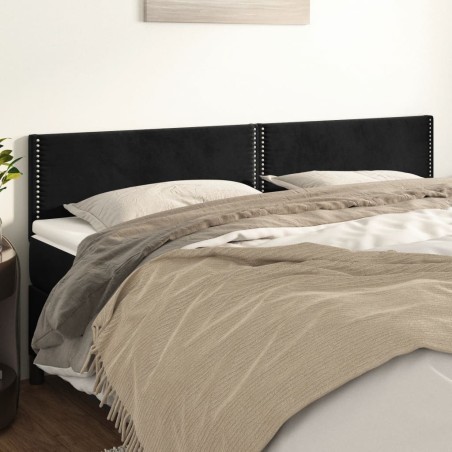 vidaXL Cabeceros 2 unidades de terciopelo negro 90x5x78/88 cm