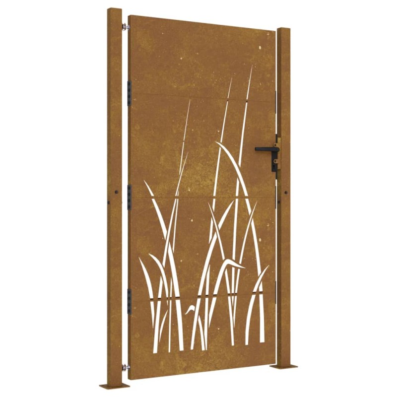 vidaXL Puerta de jardín acero corten diseño hierba 105x180 cm vidaXL Puerta de jardín acero corten diseño hierba 105x180 cm