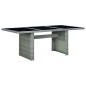 vidaXL Mesa de jardín de ratán sintético y vidrio templado gris claro vidaXL Mesa de jardín de ratán sintético y vidrio templado gris claro