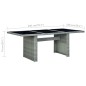 vidaXL Mesa de jardín de ratán sintético y vidrio templado gris claro vidaXL Mesa de jardín de ratán sintético y vidrio templado gris claro