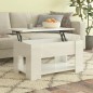 vidaXL Mesa de centro madera contrachapada blanco brillo 79x49x41 cm vidaXL Mesa de centro madera contrachapada blanco brillo 79x49x41 cm