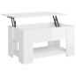 vidaXL Mesa de centro madera contrachapada blanco brillo 79x49x41 cm vidaXL Mesa de centro madera contrachapada blanco brillo 79x49x41 cm