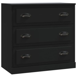 vidaXL Aparador de madera contrachapada negro 70x35,5x67,5 cm