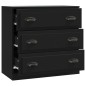 vidaXL Aparador de madera contrachapada negro 70x35,5x67,5 cm