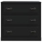 vidaXL Aparador de madera contrachapada negro 70x35,5x67,5 cm