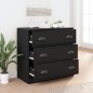 vidaXL Aparador de madera contrachapada negro 70x35,5x67,5 cm