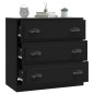 vidaXL Aparador de madera contrachapada negro 70x35,5x67,5 cm