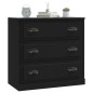 vidaXL Aparador de madera contrachapada negro 70x35,5x67,5 cm