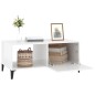  vidaXL Mesa de centro madera contrachapada blanco brillo 90x50x40 cm