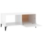  vidaXL Mesa de centro madera contrachapada blanco brillo 90x50x40 cm