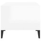  vidaXL Mesa de centro madera contrachapada blanco brillo 90x50x40 cm
