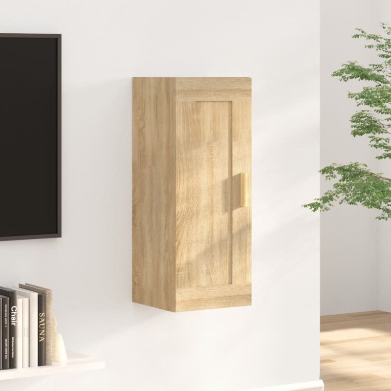 vidaXL Armario de pared madera contrachapada roble sonoma 35x34x90 cm
