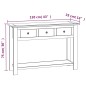 vidaXL Mesa consola de madera maciza de roble 110x35x75 cm