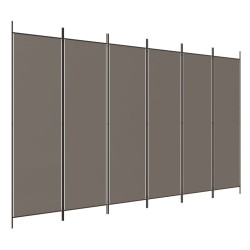 vidaXL Biombo divisor de 6 paneles de tela gris antracita 300x220 cm